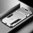 Silicone Matte Finish and Plastic Back Cover Case with Stand R03 for Xiaomi Redmi Note 8T Silver