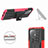 Silicone Matte Finish and Plastic Back Cover Case with Stand R06 for Xiaomi Mi 11 Lite 4G