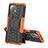 Silicone Matte Finish and Plastic Back Cover Case with Stand R07 for Xiaomi Mi 11 5G Orange