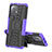 Silicone Matte Finish and Plastic Back Cover Case with Stand R07 for Xiaomi Mi 11 Lite 4G Purple