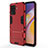 Silicone Matte Finish and Plastic Back Cover Case with Stand T01 for Oppo F19 Pro