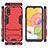 Silicone Matte Finish and Plastic Back Cover Case with Stand T01 for Samsung Galaxy A01 SM-A015