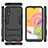 Silicone Matte Finish and Plastic Back Cover Case with Stand T01 for Samsung Galaxy A01 SM-A015