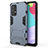 Silicone Matte Finish and Plastic Back Cover Case with Stand T01 for Samsung Galaxy A52 4G