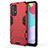 Silicone Matte Finish and Plastic Back Cover Case with Stand T01 for Samsung Galaxy A52 5G