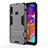 Silicone Matte Finish and Plastic Back Cover Case with Stand T01 for Samsung Galaxy A70E