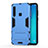 Silicone Matte Finish and Plastic Back Cover Case with Stand T01 for Samsung Galaxy A9 (2018) A920 Sky Blue