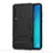 Silicone Matte Finish and Plastic Back Cover Case with Stand T01 for Samsung Galaxy A9 Star Pro Black