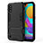 Silicone Matte Finish and Plastic Back Cover Case with Stand T01 for Samsung Galaxy M01