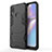 Silicone Matte Finish and Plastic Back Cover Case with Stand T01 for Samsung Galaxy M01s Black