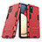 Silicone Matte Finish and Plastic Back Cover Case with Stand T01 for Samsung Galaxy M02s