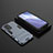 Silicone Matte Finish and Plastic Back Cover Case with Stand T02 for Oppo F19 Pro+ Plus 5G