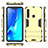 Silicone Matte Finish and Plastic Back Cover Case with Stand T02 for Samsung Galaxy A9 (2018) A920