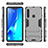 Silicone Matte Finish and Plastic Back Cover Case with Stand T02 for Samsung Galaxy A9 (2018) A920