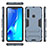 Silicone Matte Finish and Plastic Back Cover Case with Stand T02 for Samsung Galaxy A9 (2018) A920