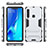 Silicone Matte Finish and Plastic Back Cover Case with Stand T02 for Samsung Galaxy A9 (2018) A920