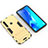 Silicone Matte Finish and Plastic Back Cover Case with Stand T02 for Samsung Galaxy A9 (2018) A920 Gold