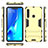 Silicone Matte Finish and Plastic Back Cover Case with Stand T02 for Samsung Galaxy A9 Star Pro