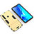 Silicone Matte Finish and Plastic Back Cover Case with Stand T02 for Samsung Galaxy A9 Star Pro Gold