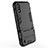 Silicone Matte Finish and Plastic Back Cover Case with Stand T02 for Samsung Galaxy M01