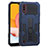 Silicone Matte Finish and Plastic Back Cover Case with Stand T03 for Samsung Galaxy A01 SM-A015