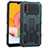 Silicone Matte Finish and Plastic Back Cover Case with Stand T03 for Samsung Galaxy A01 SM-A015