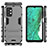 Silicone Matte Finish and Plastic Back Cover Case with Stand T03 for Samsung Galaxy A32 4G