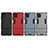 Silicone Matte Finish and Plastic Back Cover Case with Stand T04 for Samsung Galaxy F12