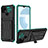 Silicone Matte Finish and Plastic Back Cover Case with Stand YF1 for Realme C21