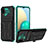 Silicone Matte Finish and Plastic Back Cover Case with Stand YF1 for Samsung Galaxy A02