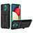 Silicone Matte Finish and Plastic Back Cover Case with Stand YF1 for Samsung Galaxy A03s Green