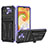 Silicone Matte Finish and Plastic Back Cover Case with Stand YF1 for Samsung Galaxy A04 4G Purple