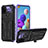 Silicone Matte Finish and Plastic Back Cover Case with Stand YF1 for Samsung Galaxy A21s Purple