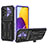 Silicone Matte Finish and Plastic Back Cover Case with Stand YF1 for Samsung Galaxy A73 5G Purple