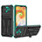 Silicone Matte Finish and Plastic Back Cover Case with Stand YF1 for Samsung Galaxy F04 Green