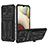 Silicone Matte Finish and Plastic Back Cover Case with Stand YF1 for Samsung Galaxy F12