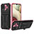 Silicone Matte Finish and Plastic Back Cover Case with Stand YF1 for Samsung Galaxy F12