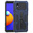 Silicone Matte Finish and Plastic Back Cover Case with Stand YF1 for Samsung Galaxy M01 Core Blue
