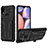 Silicone Matte Finish and Plastic Back Cover Case with Stand YF1 for Samsung Galaxy M01s Black