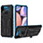 Silicone Matte Finish and Plastic Back Cover Case with Stand YF1 for Samsung Galaxy M01s Blue
