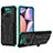 Silicone Matte Finish and Plastic Back Cover Case with Stand YF1 for Samsung Galaxy M01s Green