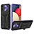 Silicone Matte Finish and Plastic Back Cover Case with Stand YF1 for Samsung Galaxy M02s Purple