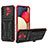 Silicone Matte Finish and Plastic Back Cover Case with Stand YF1 for Samsung Galaxy M02s Red