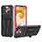 Silicone Matte Finish and Plastic Back Cover Case with Stand YF1 for Samsung Galaxy M04 Pink