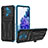 Silicone Matte Finish and Plastic Back Cover Case with Stand YF1 for Samsung Galaxy S20 FE 4G Blue