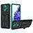 Silicone Matte Finish and Plastic Back Cover Case with Stand YF1 for Samsung Galaxy S20 FE 4G Green