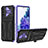 Silicone Matte Finish and Plastic Back Cover Case with Stand YF1 for Samsung Galaxy S20 FE 4G Purple