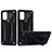 Silicone Matte Finish and Plastic Back Cover Case with Stand YF2 for Samsung Galaxy S20 Plus Black