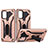 Silicone Matte Finish and Plastic Back Cover Case with Stand YF2 for Samsung Galaxy S20 Plus Rose Gold