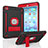 Silicone Matte Finish and Plastic Back Cover Case with Stand YJ1 for Apple iPad Mini 2 Red and Black